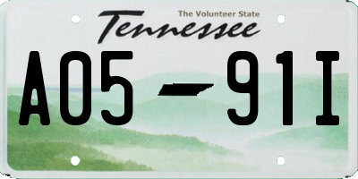 TN license plate A0591I