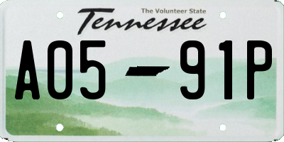 TN license plate A0591P