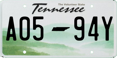 TN license plate A0594Y