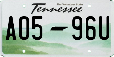 TN license plate A0596U