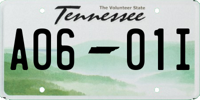 TN license plate A0601I