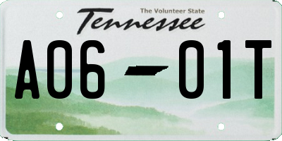TN license plate A0601T