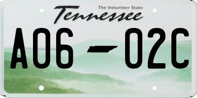 TN license plate A0602C