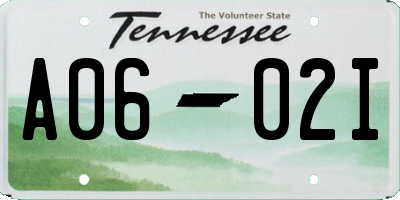 TN license plate A0602I