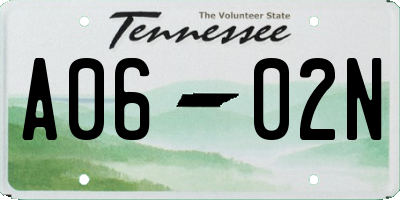 TN license plate A0602N