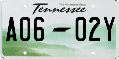 TN license plate A0602Y