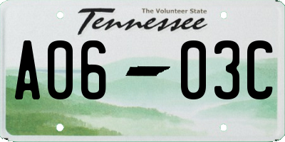 TN license plate A0603C