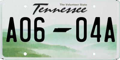 TN license plate A0604A