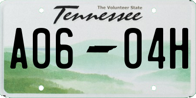 TN license plate A0604H