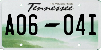 TN license plate A0604I