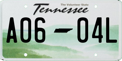 TN license plate A0604L