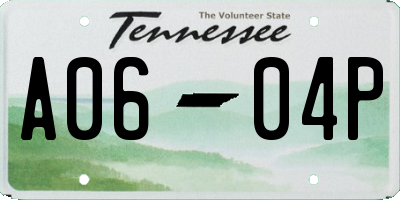 TN license plate A0604P