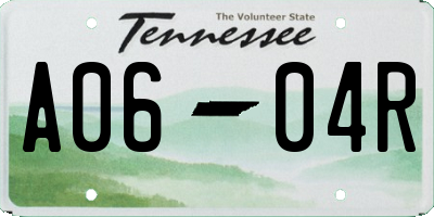 TN license plate A0604R