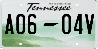 TN license plate A0604V