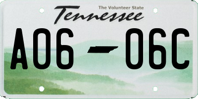 TN license plate A0606C