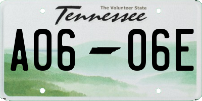 TN license plate A0606E