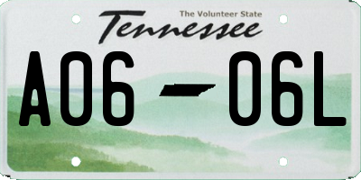 TN license plate A0606L
