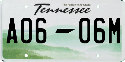 TN license plate A0606M