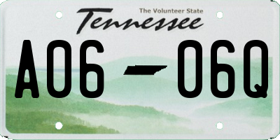 TN license plate A0606Q