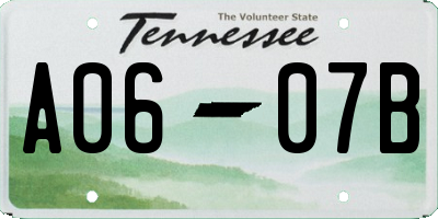 TN license plate A0607B