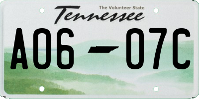 TN license plate A0607C