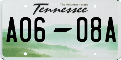 TN license plate A0608A