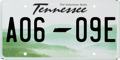 TN license plate A0609E