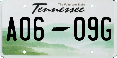 TN license plate A0609G