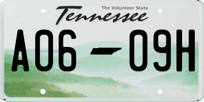 TN license plate A0609H