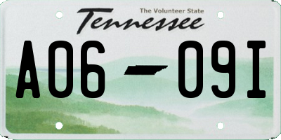 TN license plate A0609I