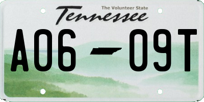 TN license plate A0609T