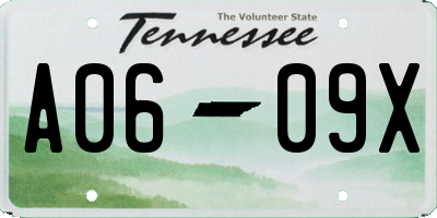 TN license plate A0609X