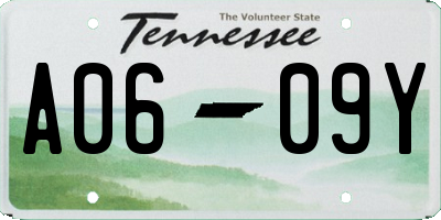 TN license plate A0609Y