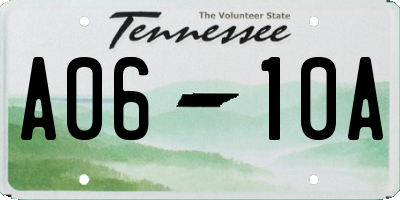 TN license plate A0610A