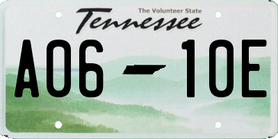 TN license plate A0610E