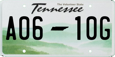 TN license plate A0610G