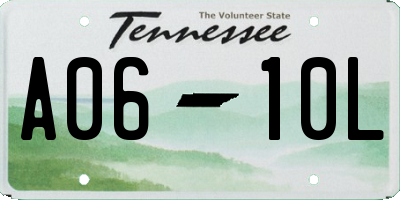 TN license plate A0610L