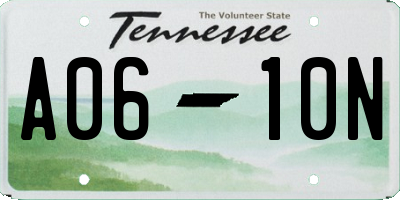 TN license plate A0610N