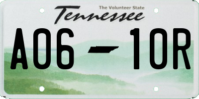 TN license plate A0610R