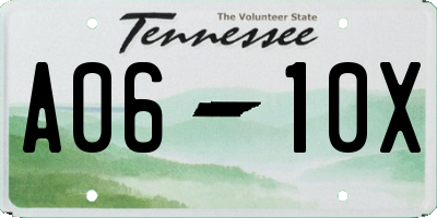 TN license plate A0610X