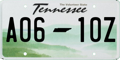 TN license plate A0610Z