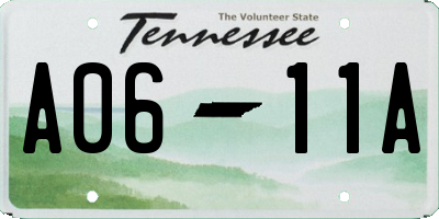 TN license plate A0611A
