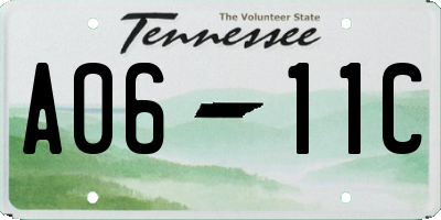 TN license plate A0611C