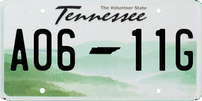 TN license plate A0611G