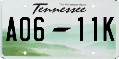 TN license plate A0611K