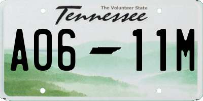 TN license plate A0611M