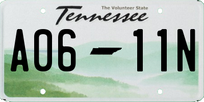 TN license plate A0611N