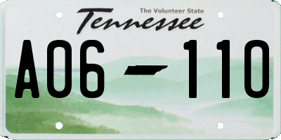 TN license plate A0611O