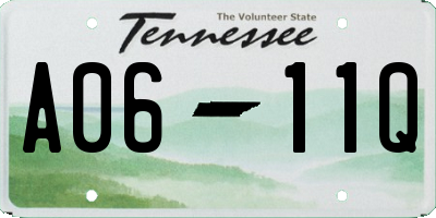 TN license plate A0611Q