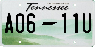 TN license plate A0611U